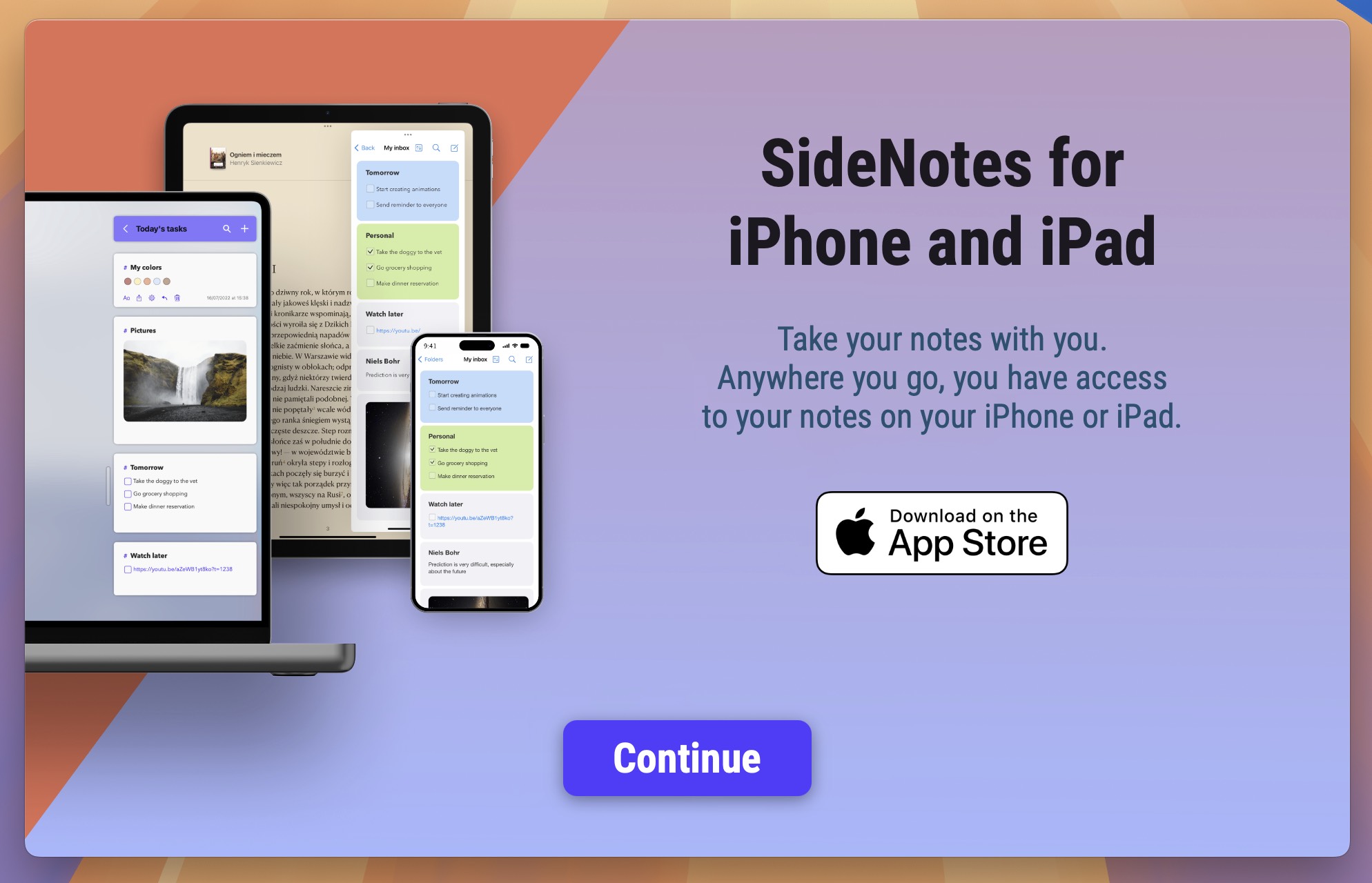SideNotes for Mac(mac小巧笔记软件)v1.4.18激活版