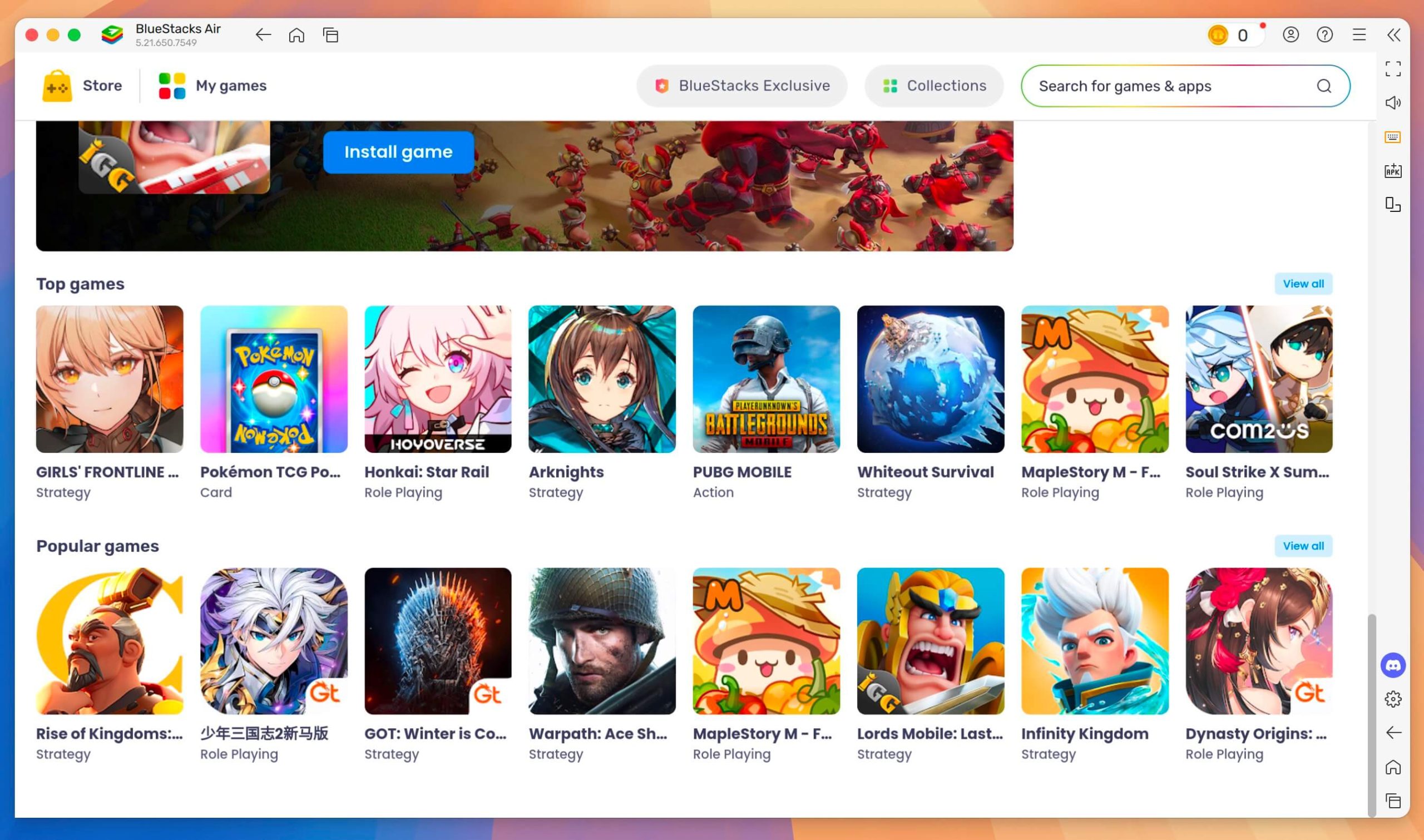 BlueStacks for mac(Android安卓模拟器)v5.21.710.7517官方版