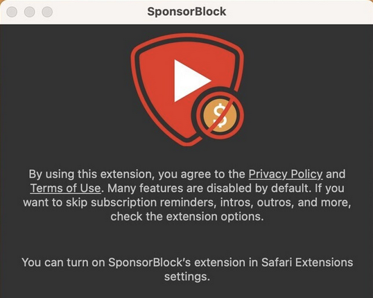 SponsorBlock for YouTube for Mac(跳过youtube赞助商广告)v5.11.11激活版