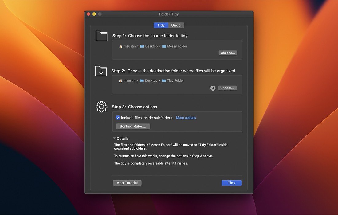 Folder Tidy for mac(Mac桌面文件整理工具) v2.9.5 免激活版