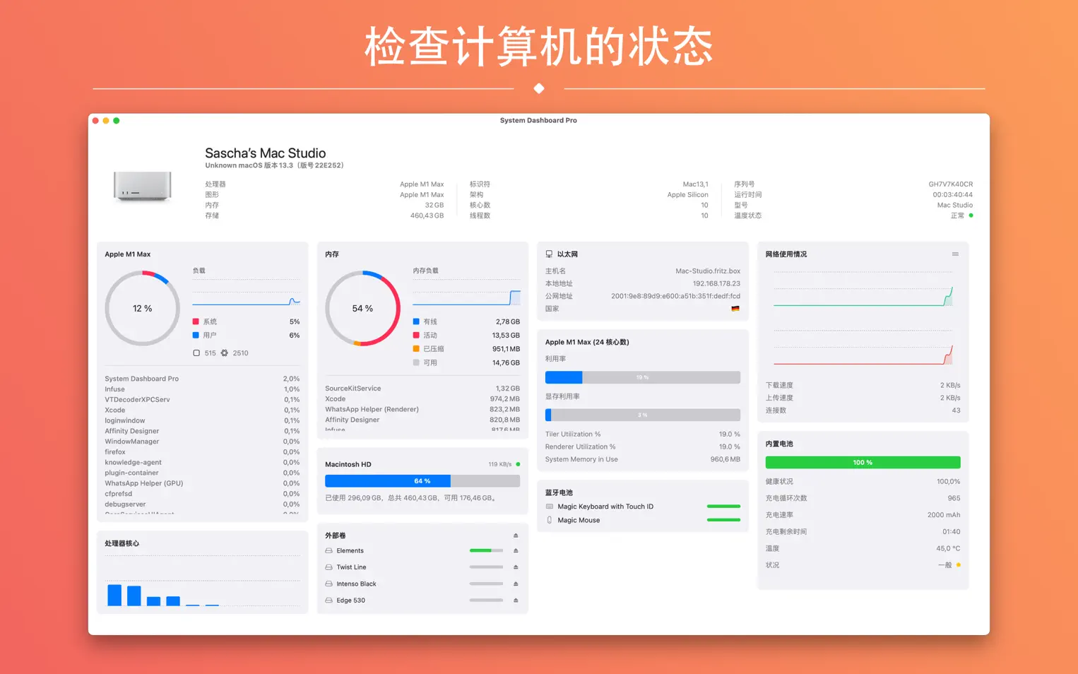 System Dashboard Pro for Mac(专业系统监视器) v2.2.4激活版