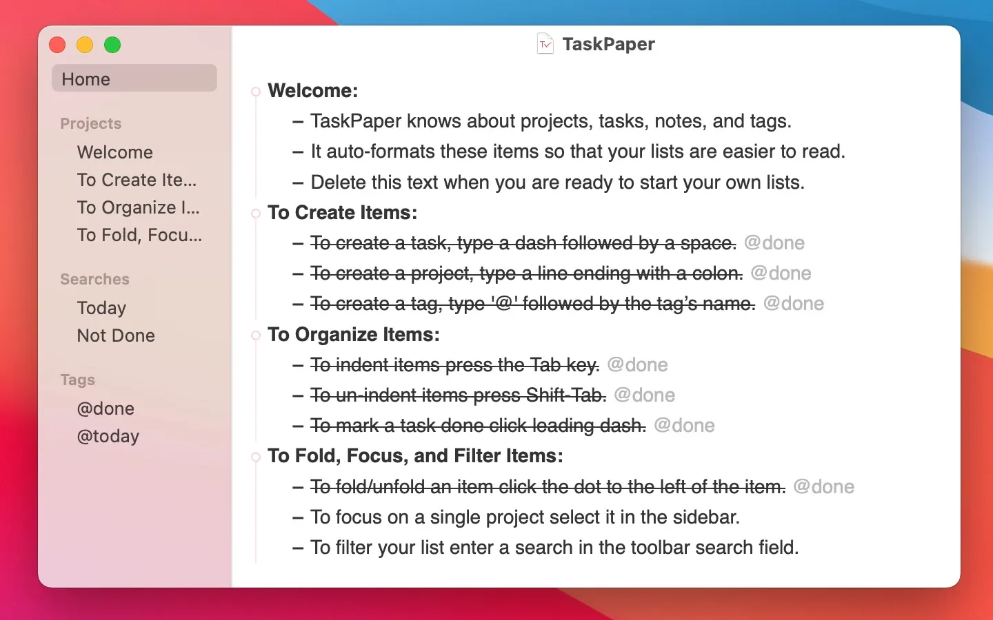 TaskPaper for Mac(Mac任务管理工具) v3.9.3激活版