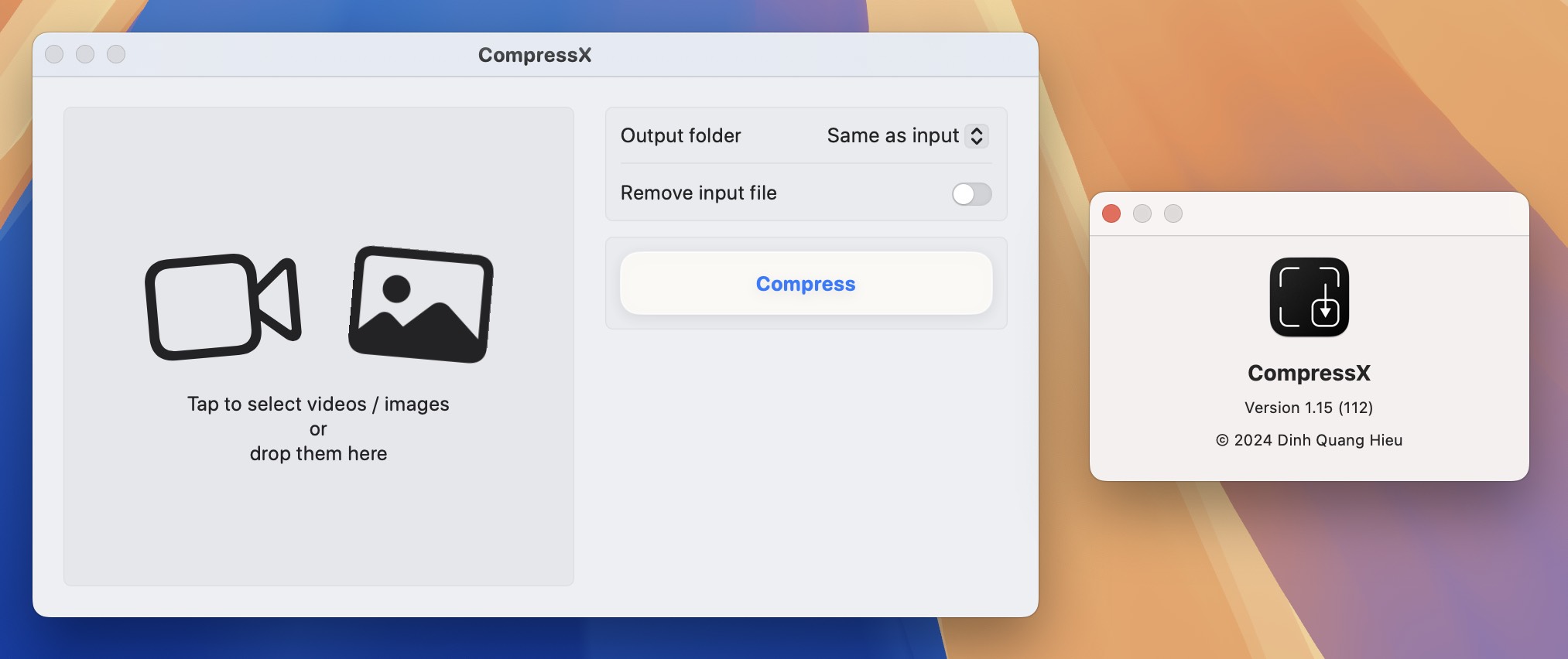 CompressX for Mac(离线视频和图像压缩软件) V1.1.5直装版